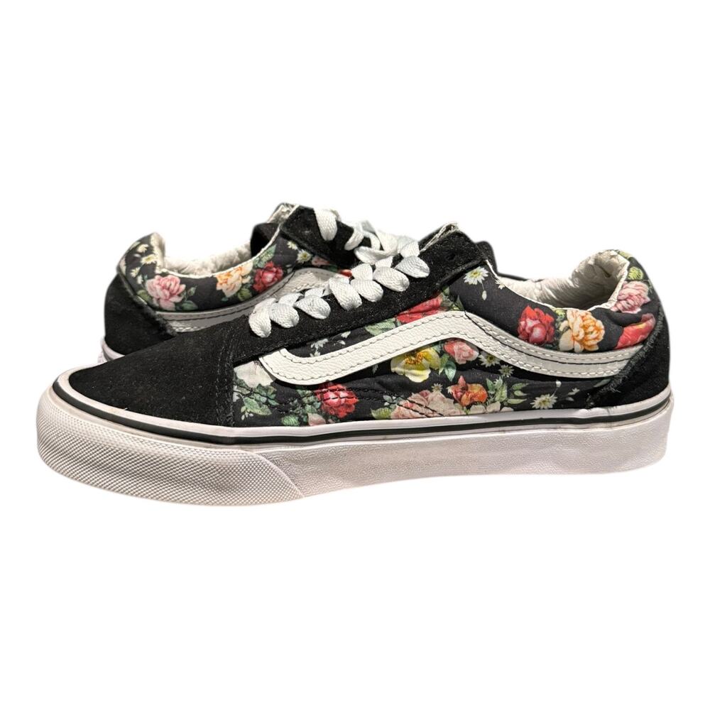 VANS Old Skool Shabby Garden Floral Canvas Suede Leather Women’s Sneakers Size 8 - Picture 7 of 9